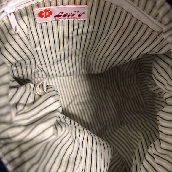 Levi’s Denim Tote Bag – Floral Embroidery, Rose Detail, Casual Carryall - Picture 8 of 9